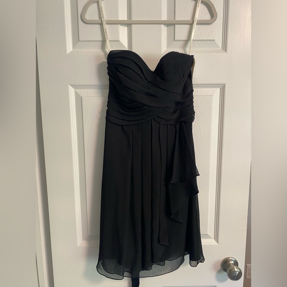 David's Bridal Black Strapless Dress